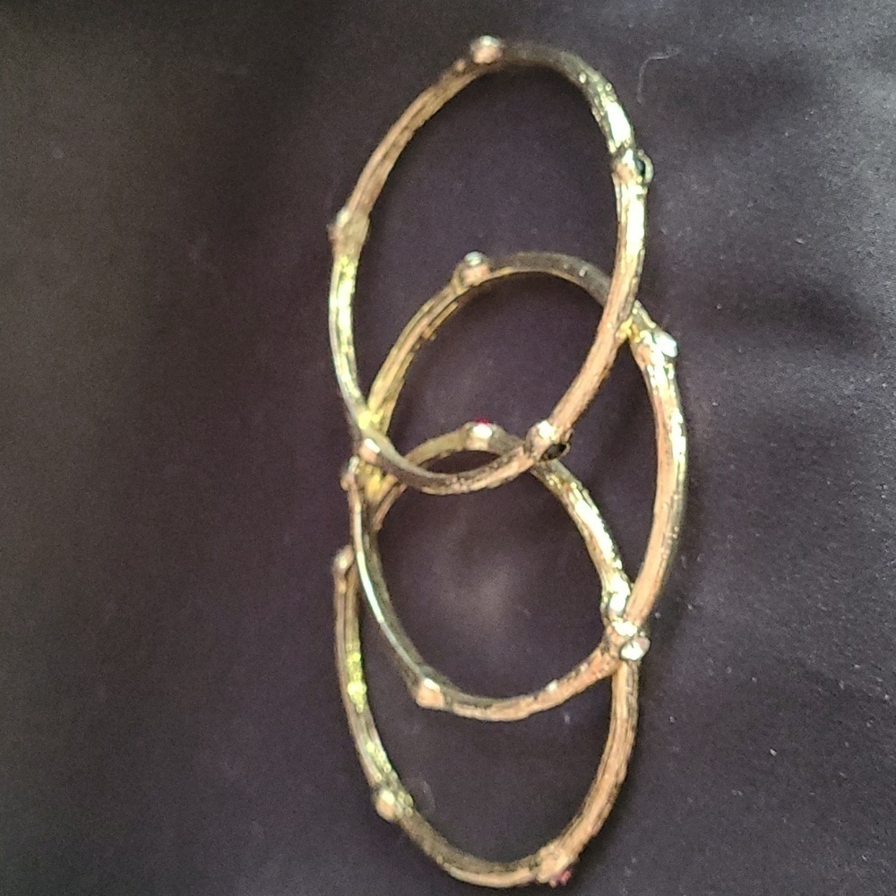 Gold-Tone Bangle Bracelets - Set of Three